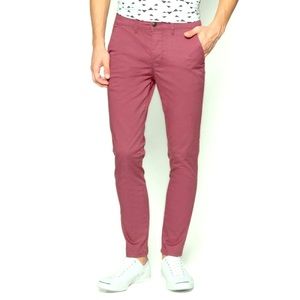 Topman Red Slim Fit Chinos Men’s 32